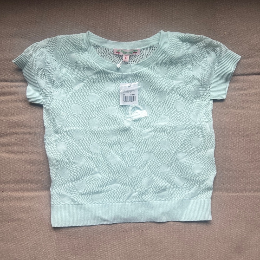 Kids light aqua blue short sleeve shirt